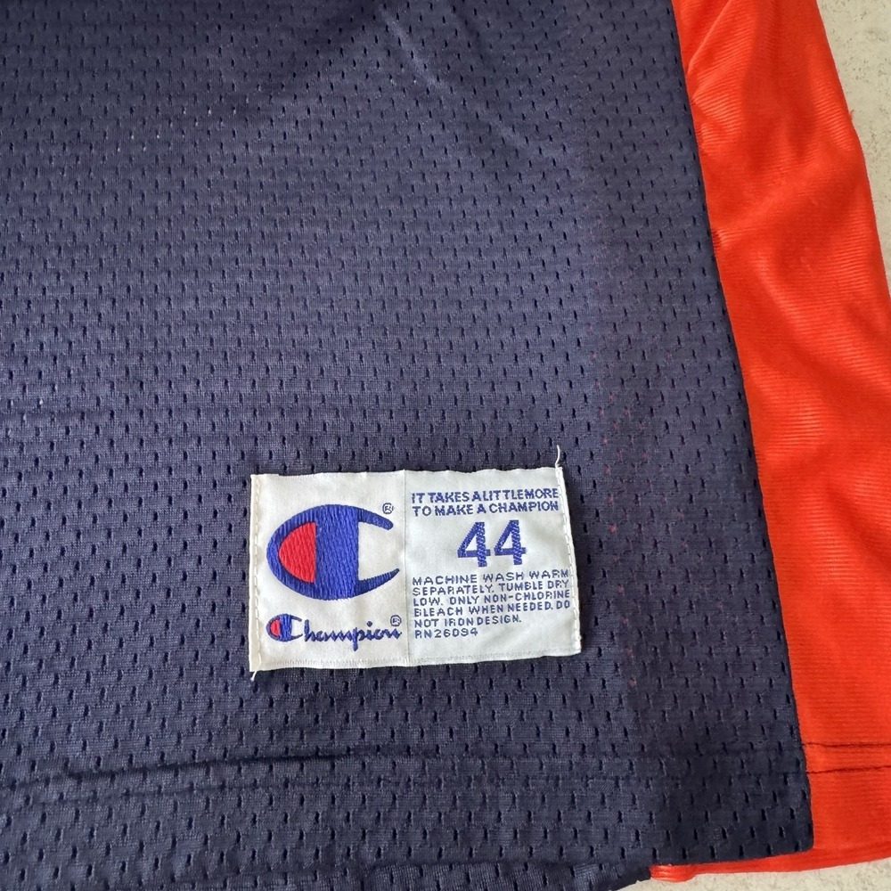 Vintage Terrell Davis Jersey Mens 44 Large Champion Blue Denver Broncos NFL 90s - Picture 2 of 8